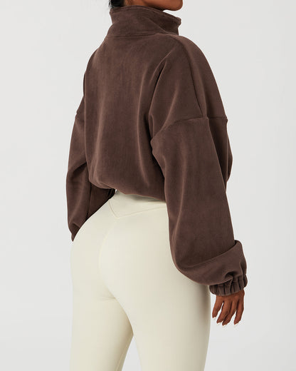 Ellie Crop Pullover - Brown