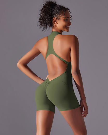 Elodie Seamless Scrunch Jumpsuit - Army Green