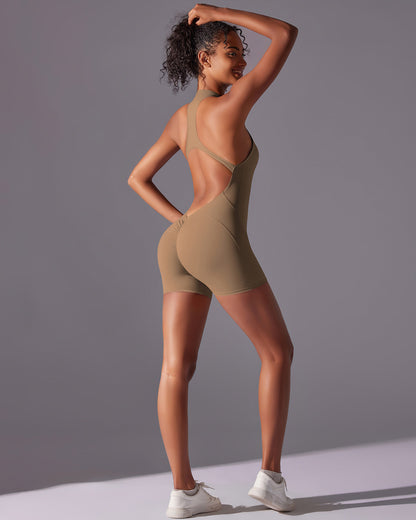 Elodie Seamless Scrunch Jumpsuit - Toffee