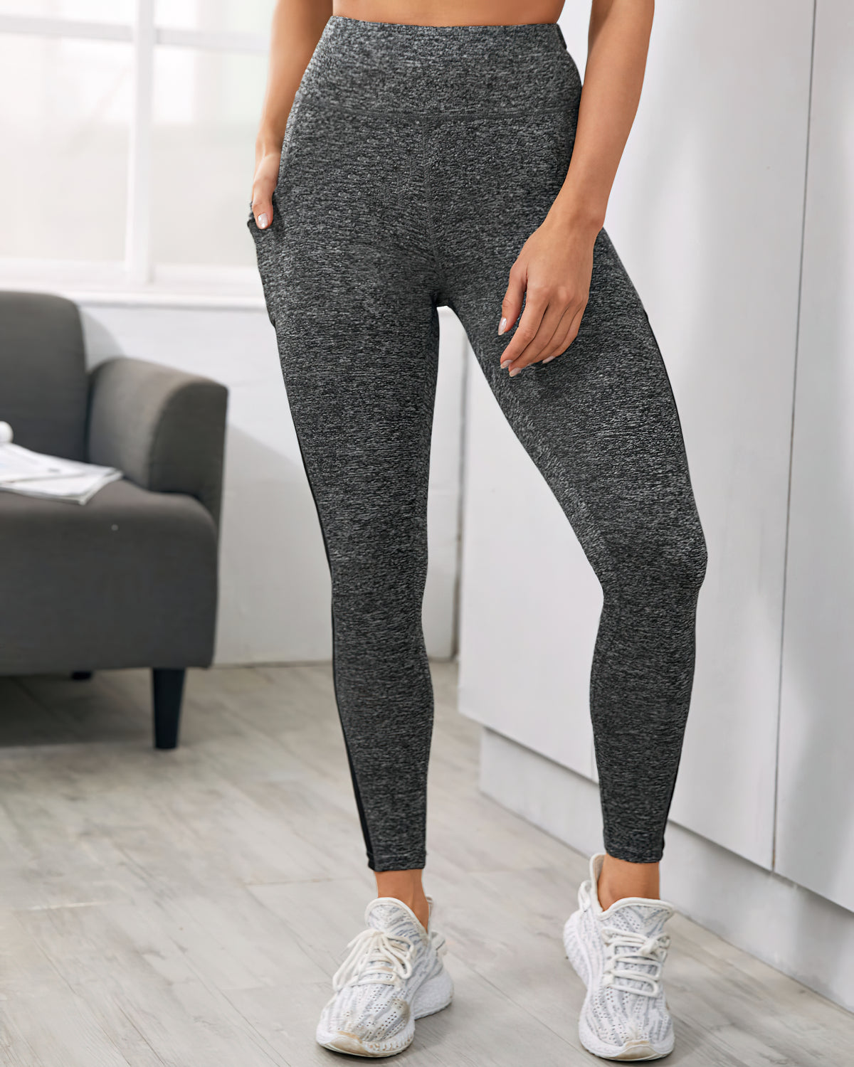 Evelyn Pocket Leggings - Heather Grey