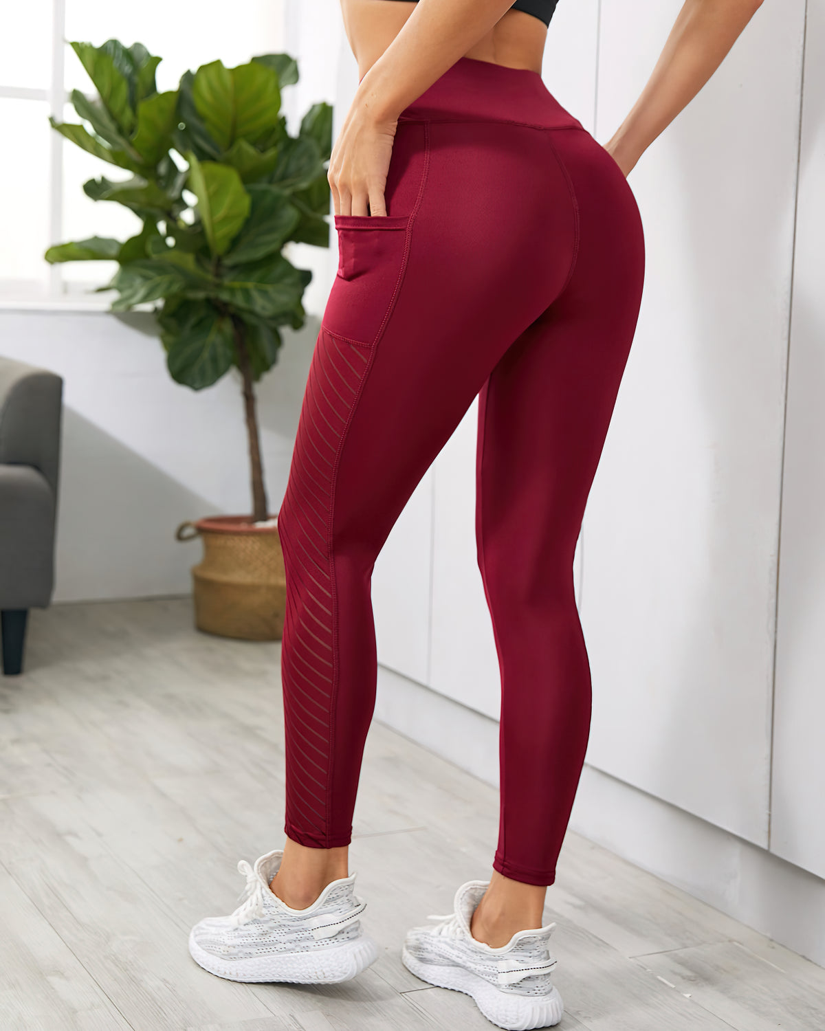 Evelyn Pocket Leggings - Red