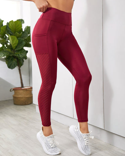 Evelyn Pocket Leggings - Red