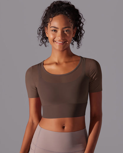 Faye Crop Top - Brown