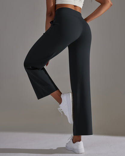 Fern Flare Pocket Leggings - Black