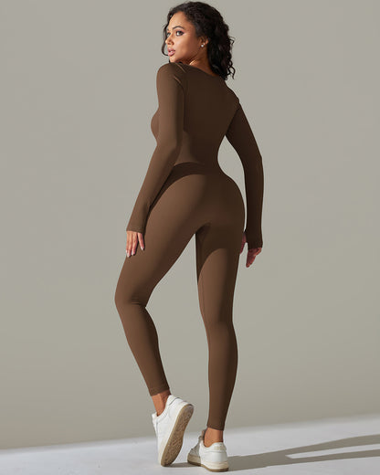 Gia Seamless Jumpsuit - Brown