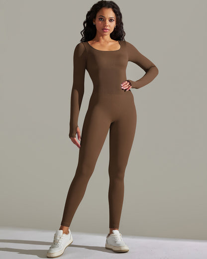 Gia Seamless Jumpsuit - Brown