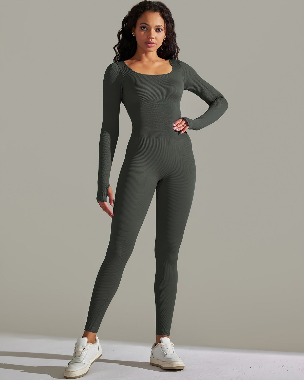 Gia Seamless Jumpsuit - Forest Gray