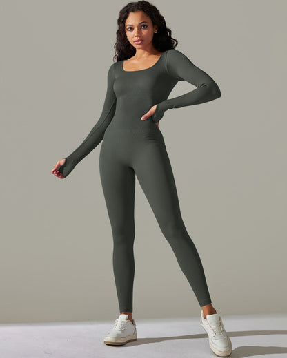 Gia Seamless Jumpsuit - Forest Gray