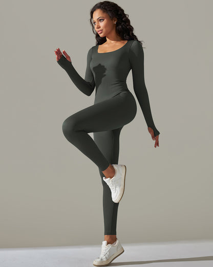 Gia Seamless Jumpsuit - Forest Gray