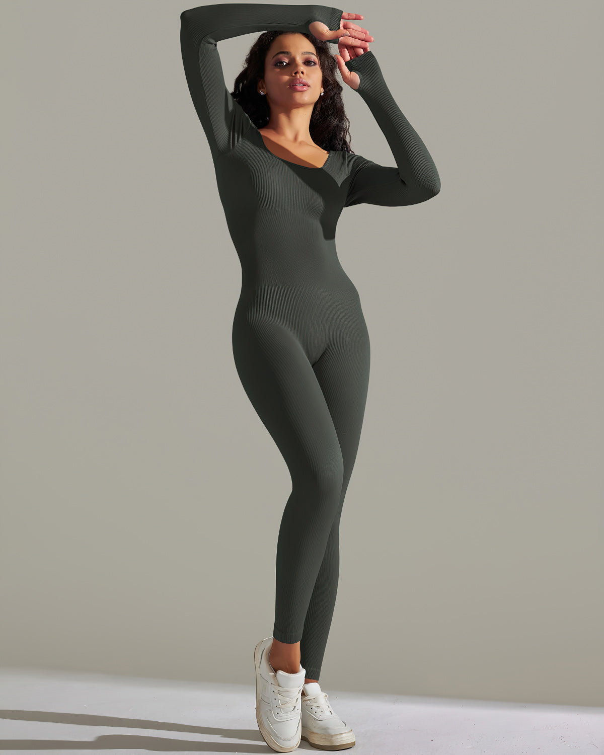 Gia Seamless Jumpsuit - Forest Gray