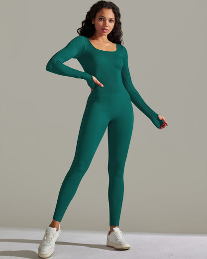 Gia Seamless Jumpsuit - Pine Green