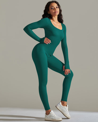 Gia Seamless Jumpsuit - Pine Green