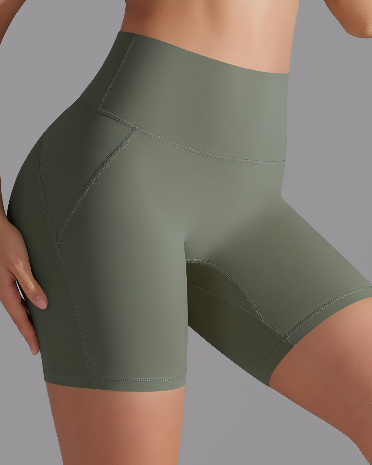 Giselle Seamless Shorts - Army Green