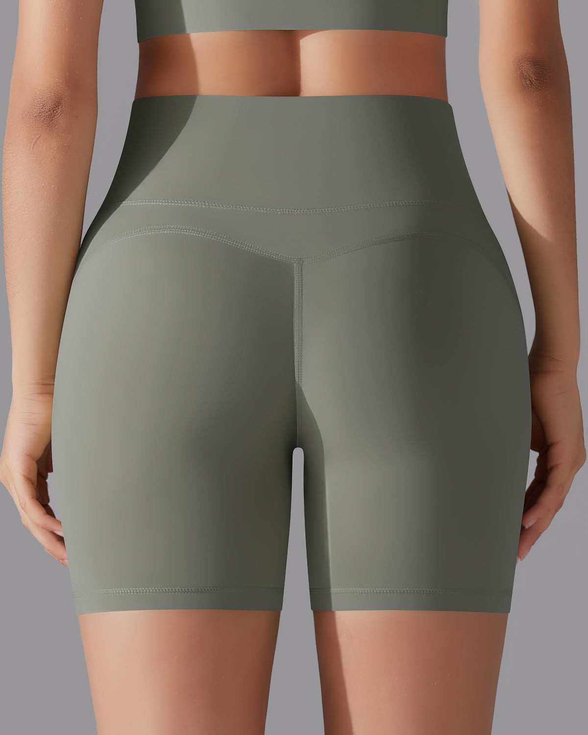 Giselle Seamless Shorts - Olive Gray