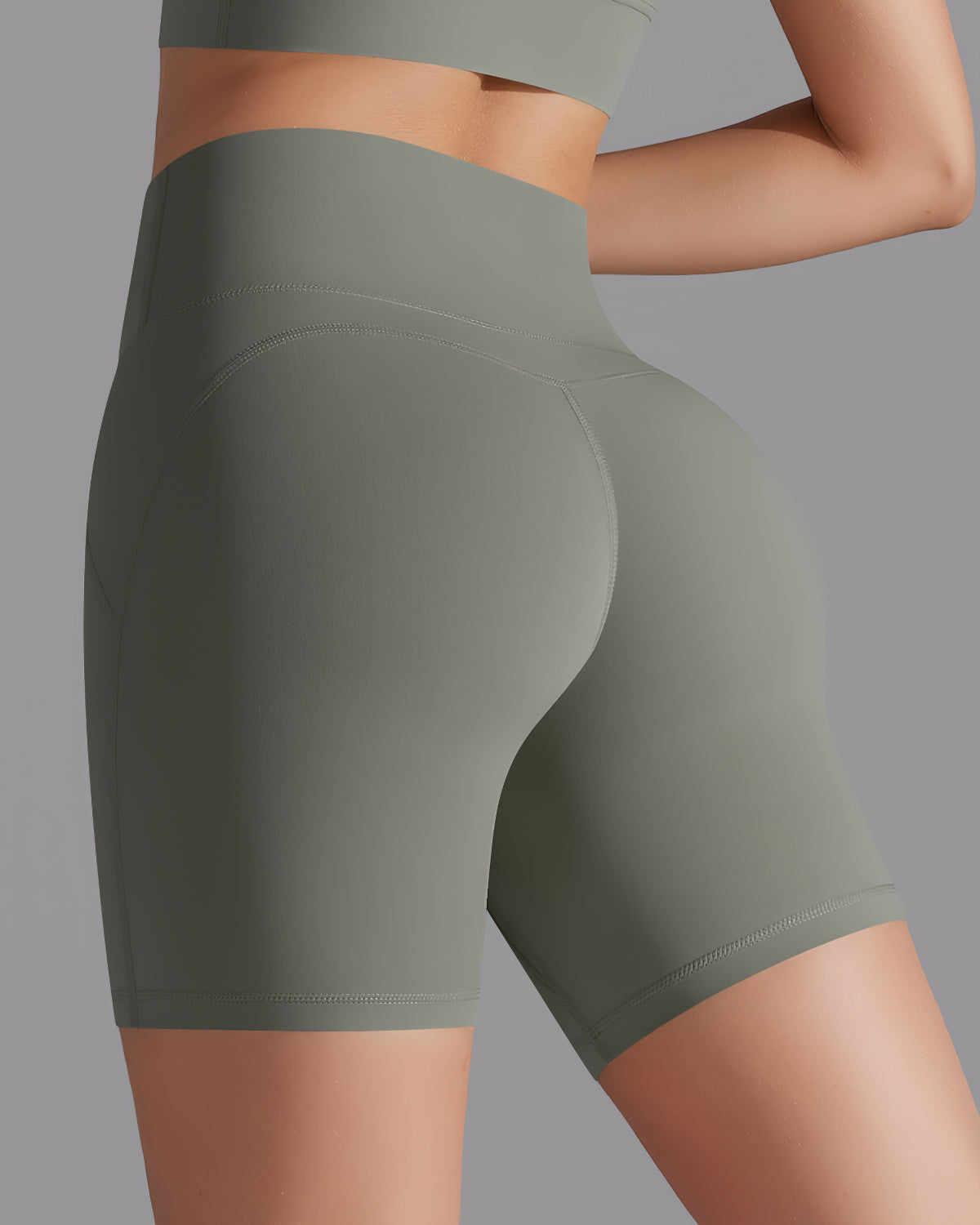 Giselle Seamless Shorts - Olive Gray