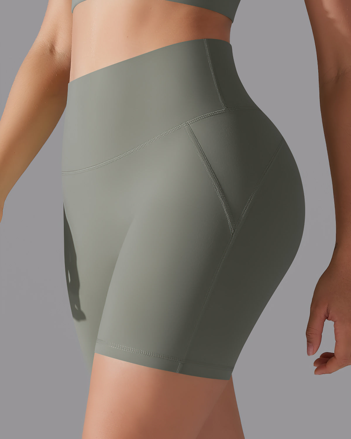 Giselle Seamless Shorts - Olive Gray