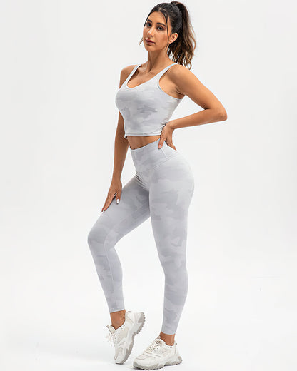 Harper Camo Leggings - Grey