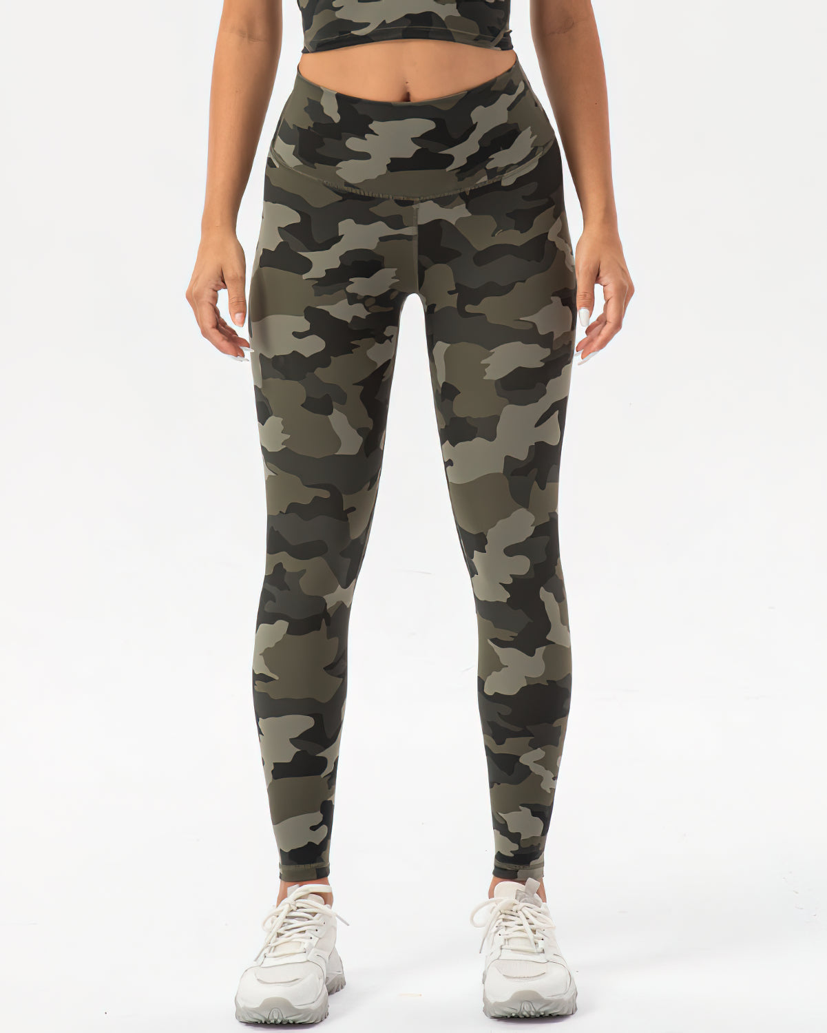 Harper Camo Leggings - Olive