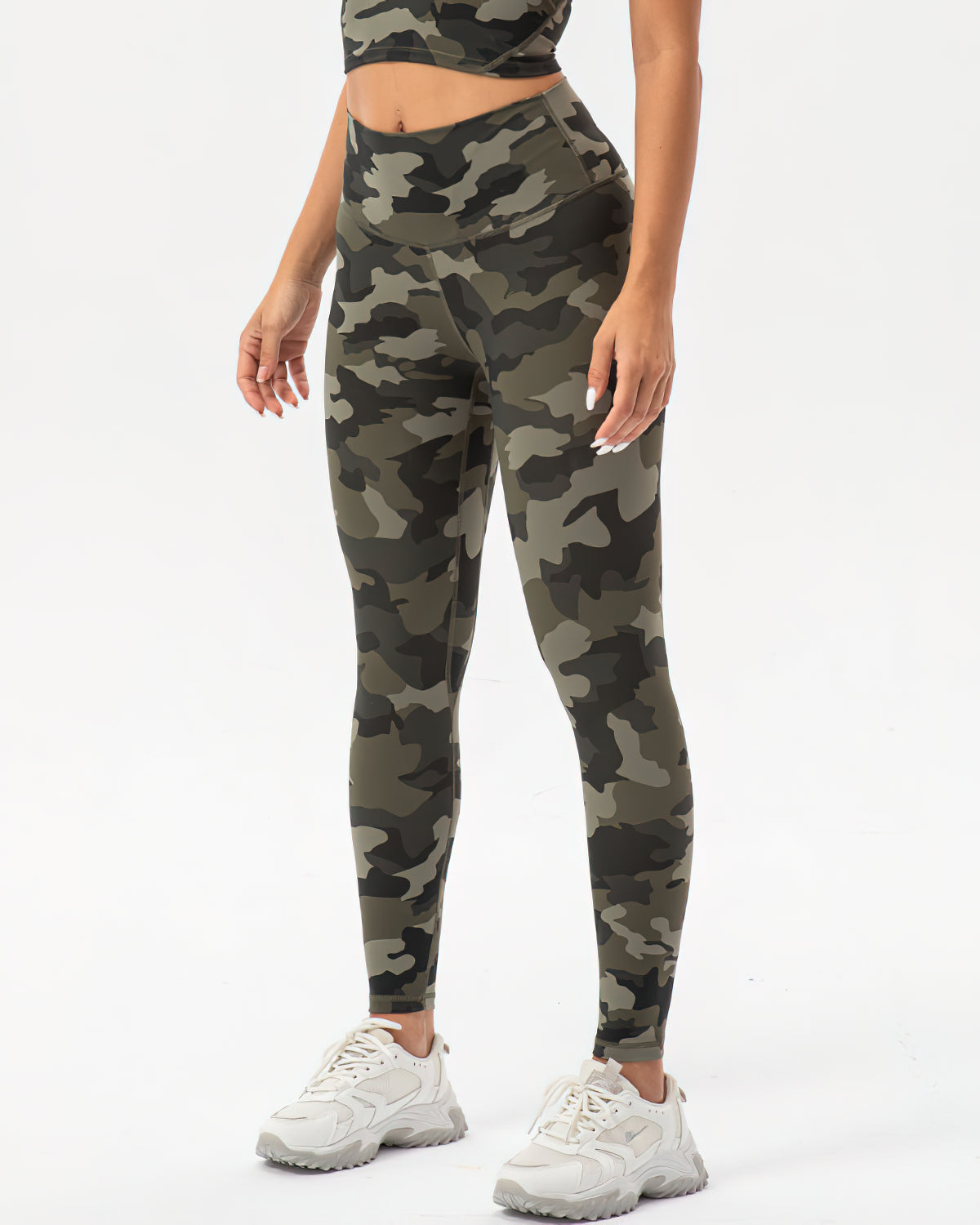 Harper Camo Leggings - Olive