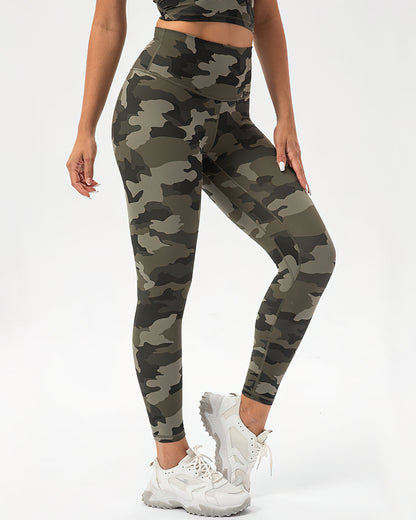 Harper Camo Leggings - Olive