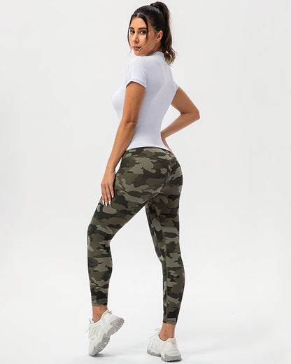 Harper Camo Leggings - Olive