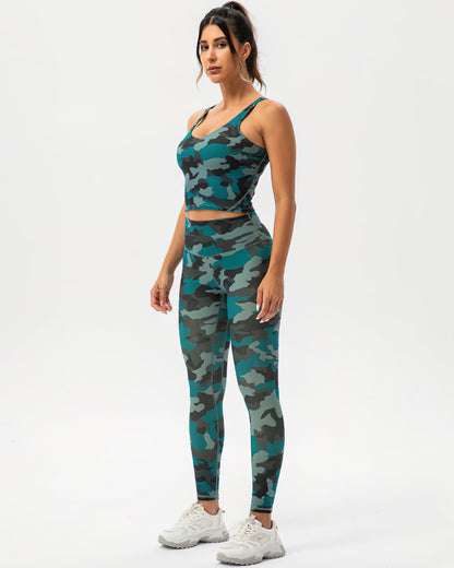 Harper Camo Leggings - Pine