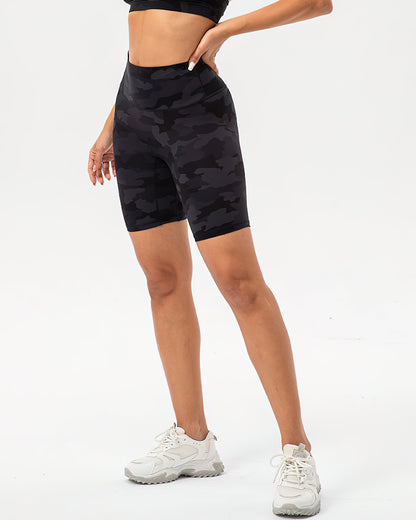 Harper Camo Shorts - Black