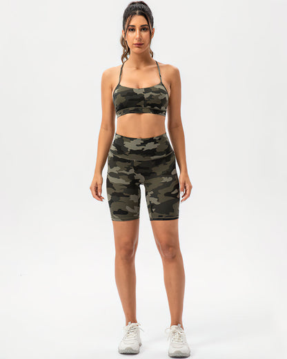 Harper Camo Shorts - Olive