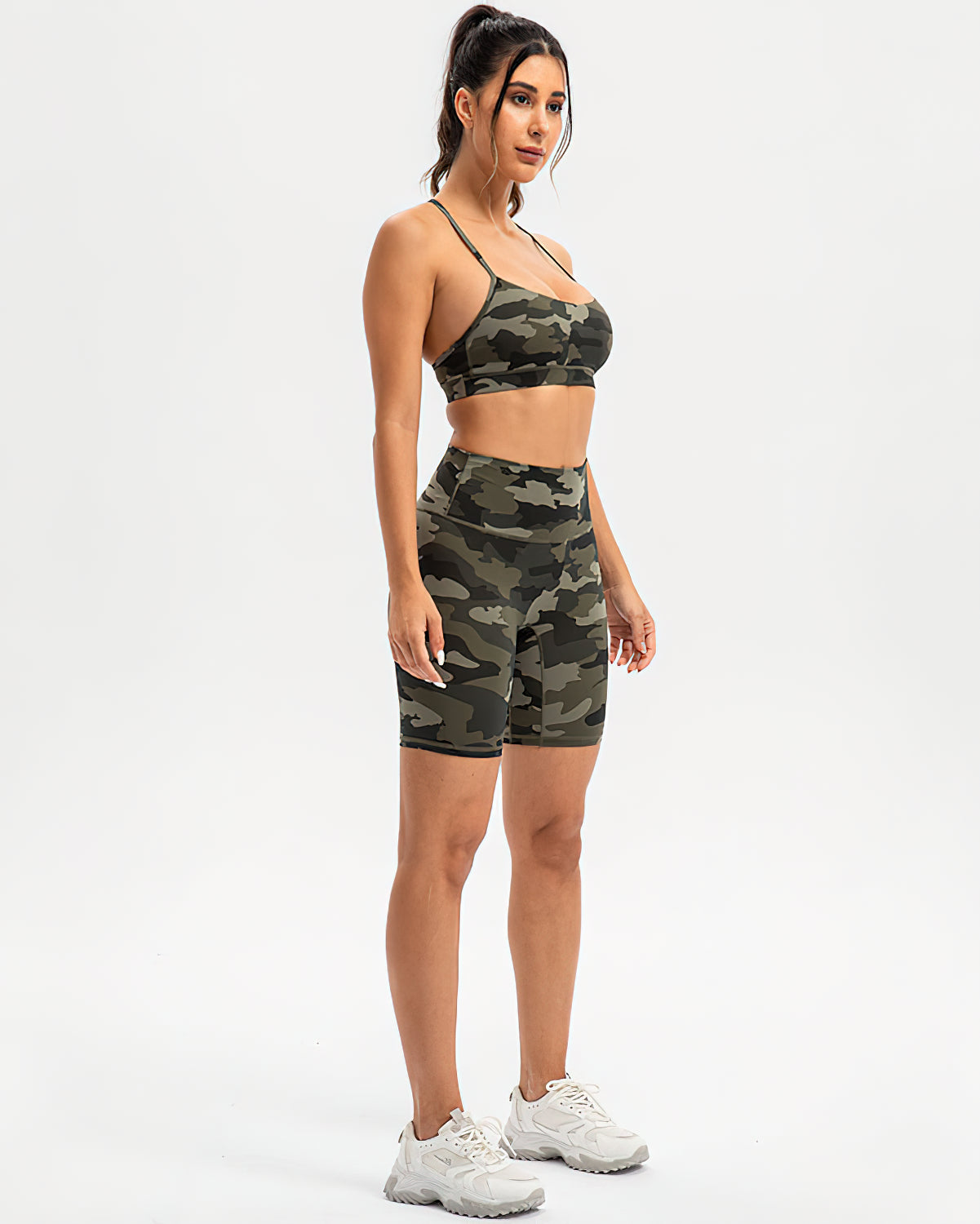 Harper Camo Shorts - Olive