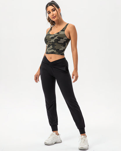 Harper Camo Sports Bra - Olive