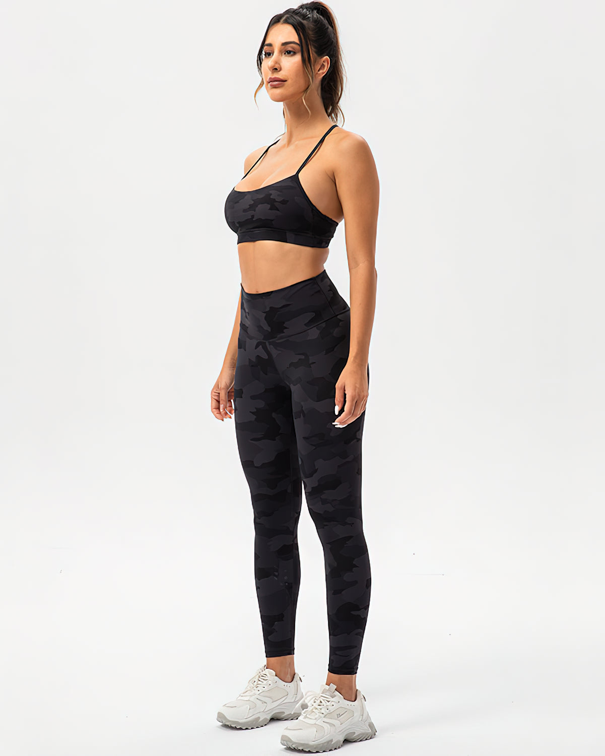 Harper Camo Y Sports Bra - Black