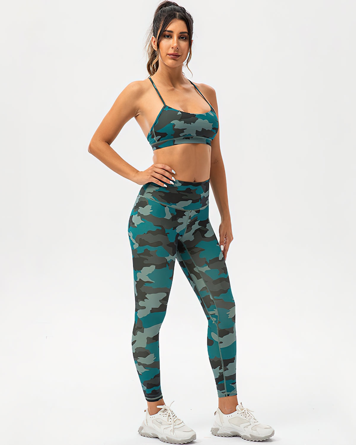 Harper Camo Y Sports Bra - Pine