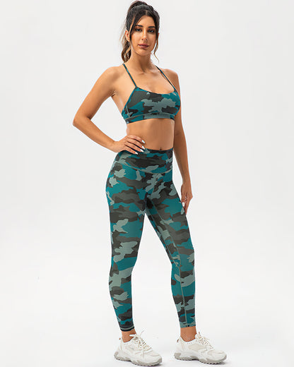 Harper Camo Y Sports Bra - Pine