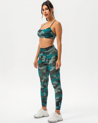 Harper Camo Y Sports Bra - Pine