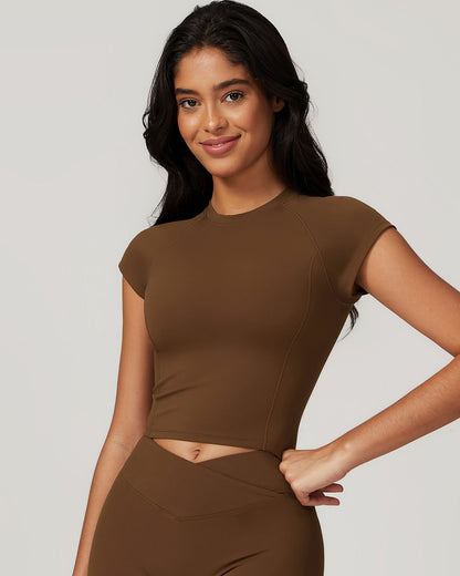 Hazel Crop Top - Brown