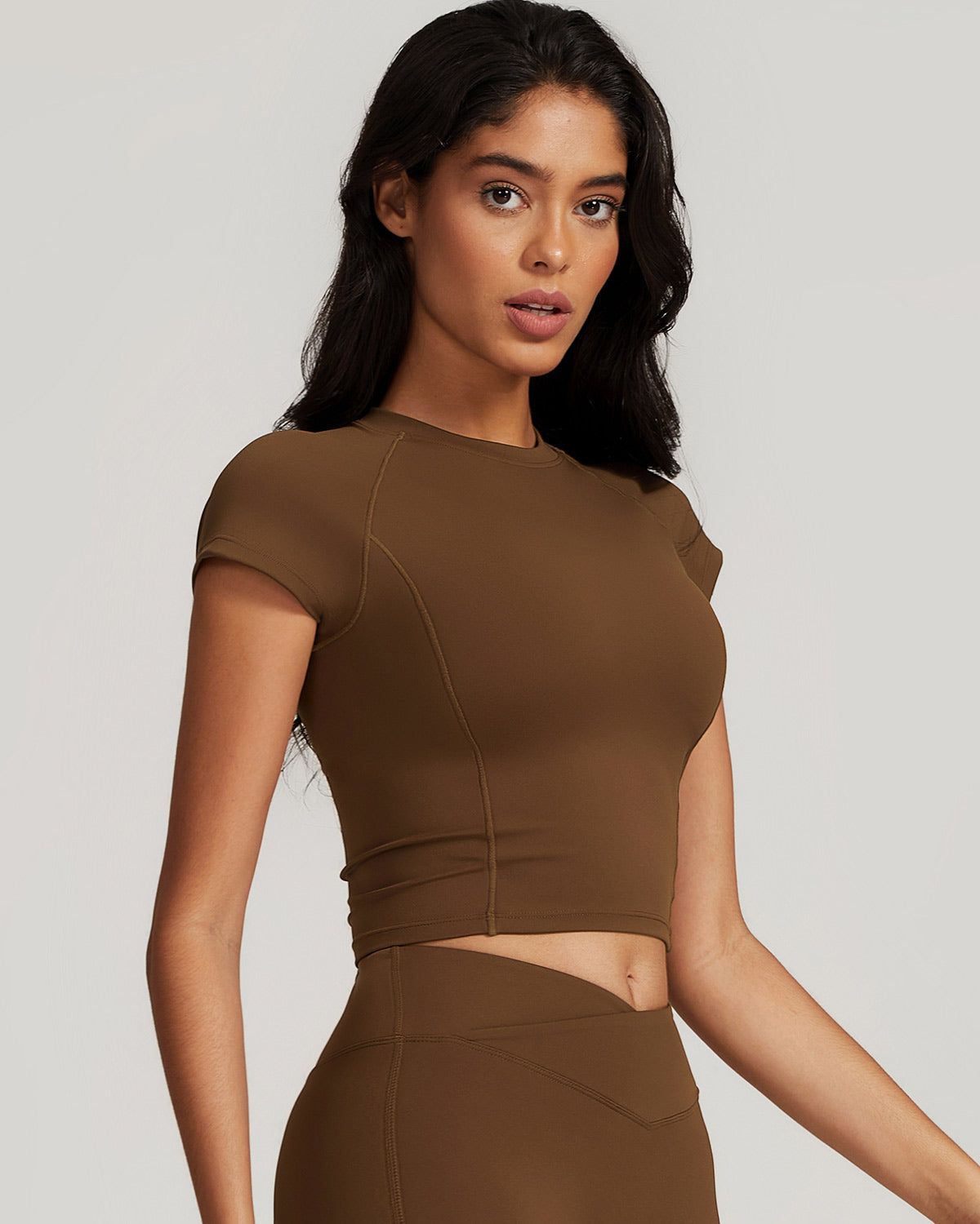 Hazel Crop Top - Brown