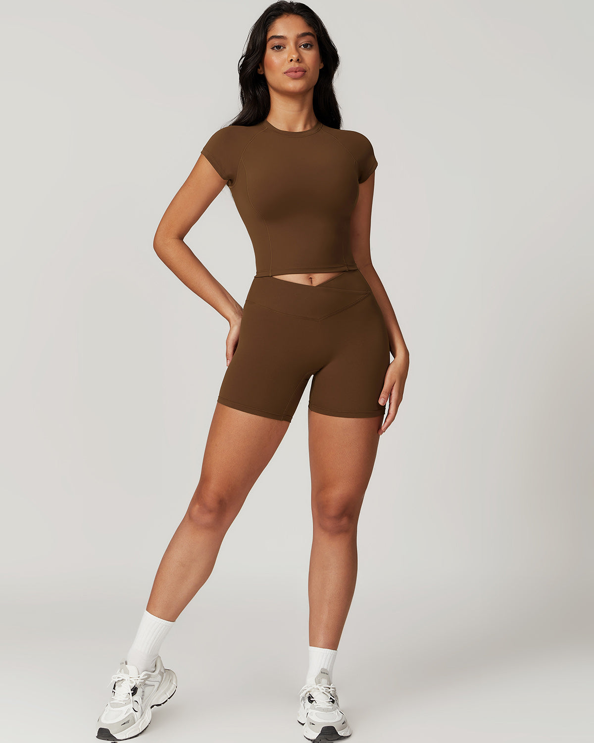 Hazel Crop Top - Brown