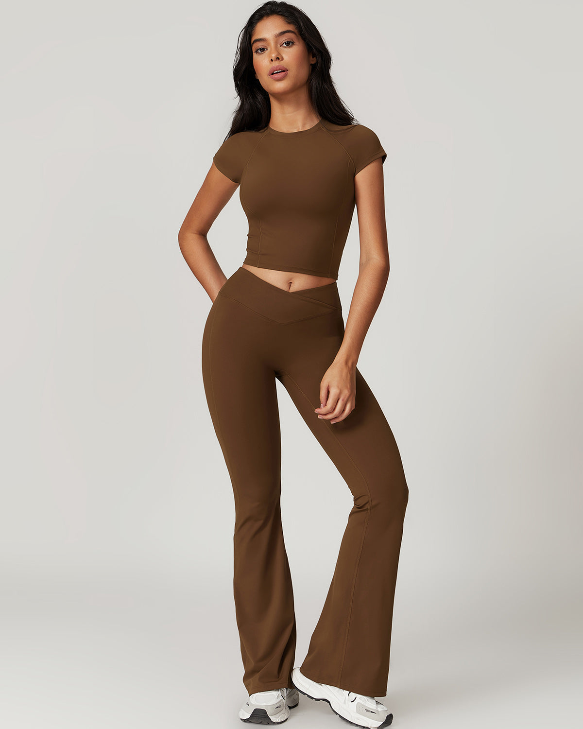 Hazel Crop Top - Brown