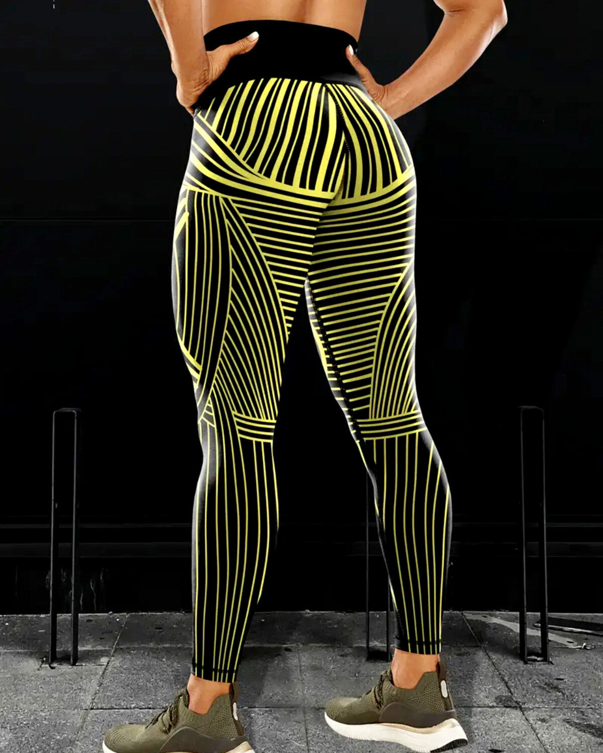 Hypno-Wave Leggings - Yellow