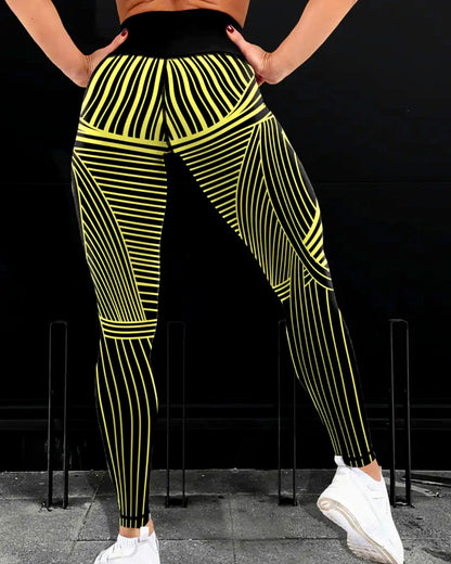 Hypno-Wave Leggings - Yellow