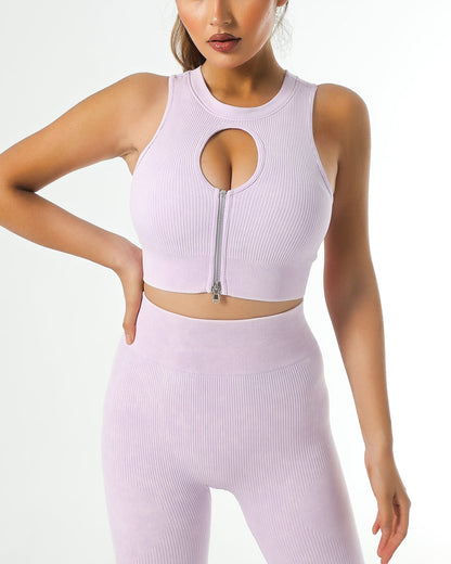 Isabella Keyhole Sports Bra - Light Purple