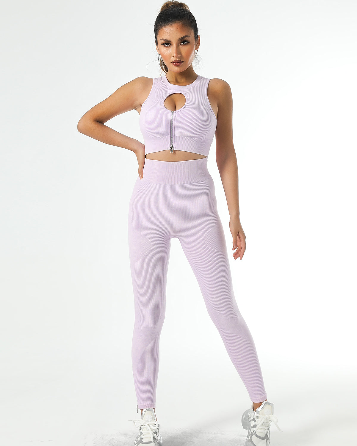 Isabella Keyhole Sports Bra - Light Purple