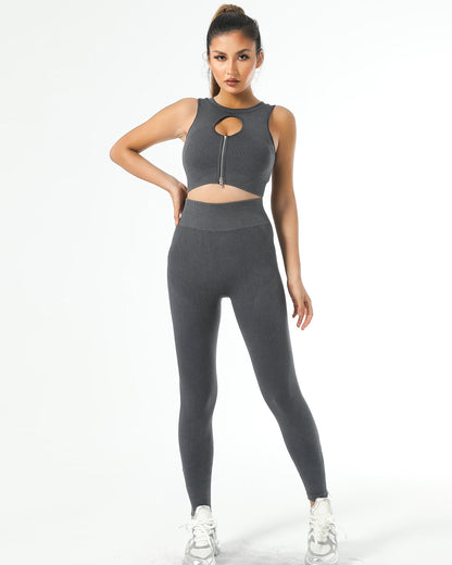 Isabella Seamless Scrunch Leggings - Grey