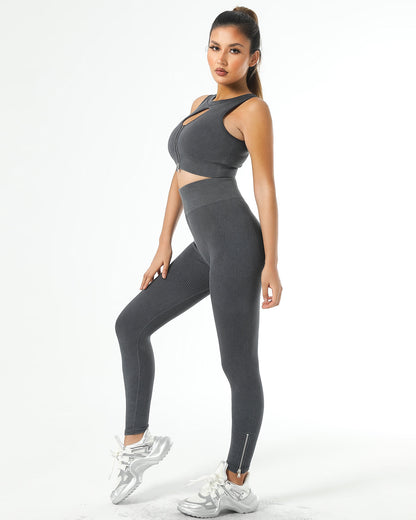 Isabella Seamless Scrunch Leggings - Grey