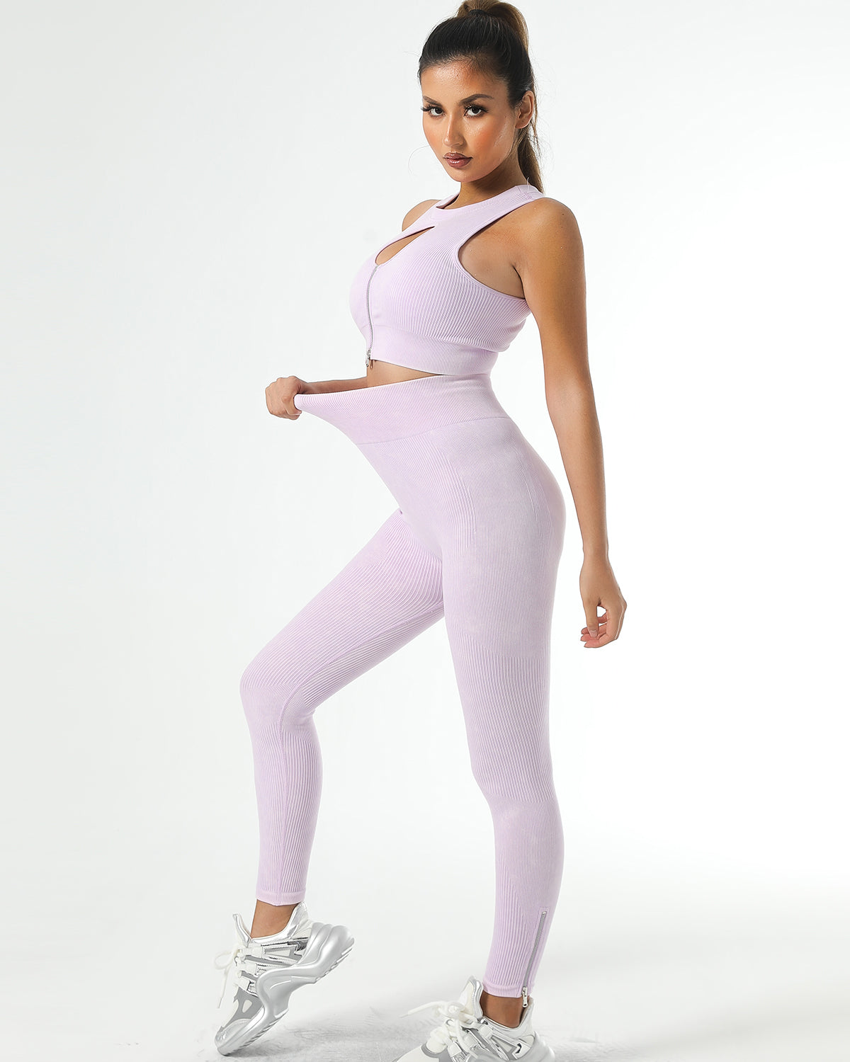 Isabella Seamless Scrunch Leggings - Light Purple