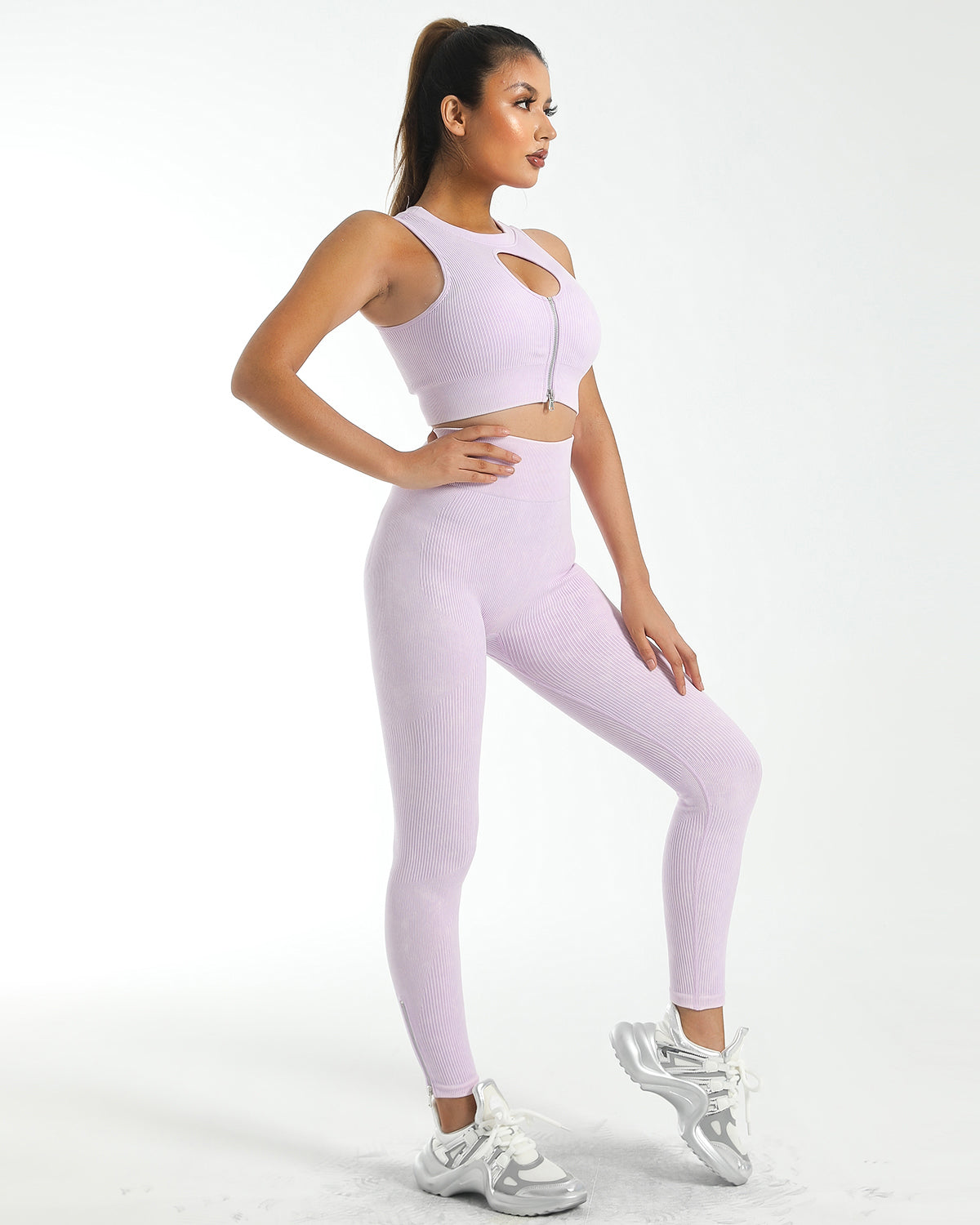 Isabella Seamless Scrunch Leggings - Light Purple