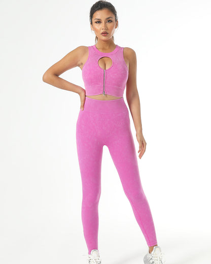 Isabella Seamless Scrunch Leggings - Pink