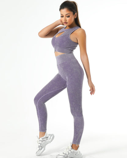 Isabella Seamless Scrunch Leggings - Purple