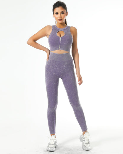 Isabella Seamless Scrunch Leggings - Purple