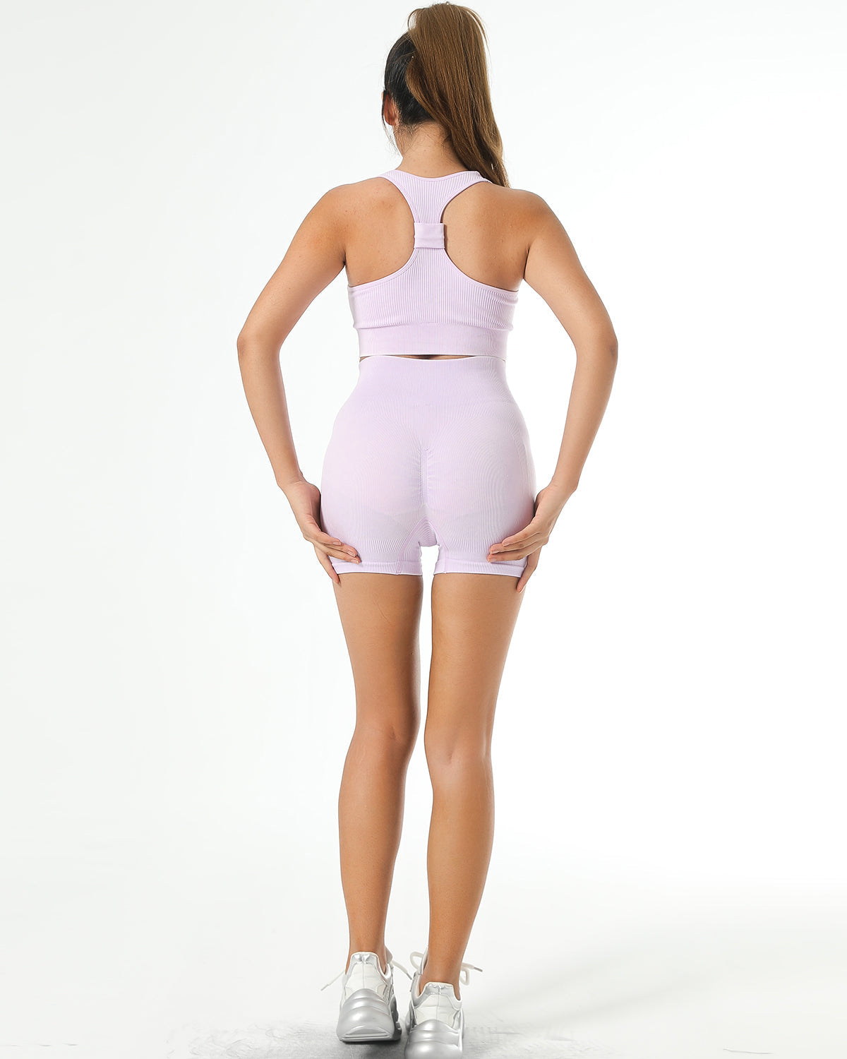 Isabella Seamless Scrunch Shorts - Light Purple